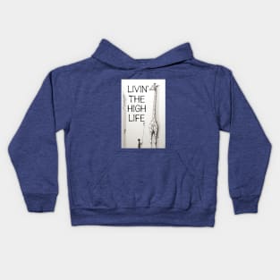 Giraffe and child with lantern Livin' the high life Kids Hoodie